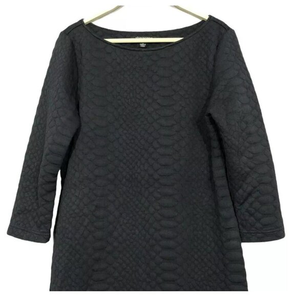 Sharagano Sweater Dress Size 12 Blue Textured Snake Animal Tufted Long Sleeve - Picture 3 of 11